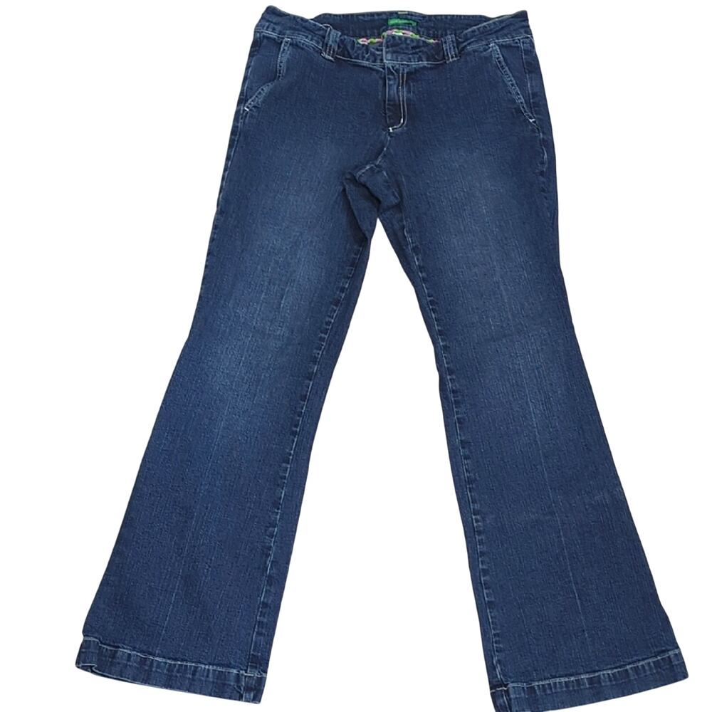 Lilly Pulitzer Vintage Palm Beach Fit Flare Jeans Women's 8 Dark Wash Stretch